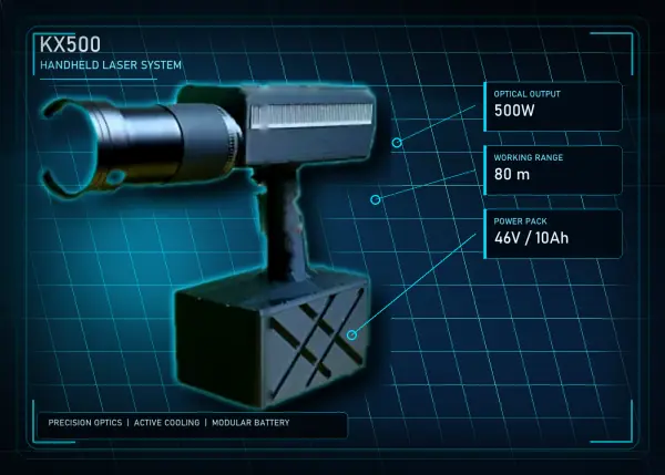 KX500 high powered laser pointer handheld 500W 80m KX500 500W High-Power Handheld Laser Gun with Safety Key Lock for Extreme Maker Projects and Tactical Demonstration