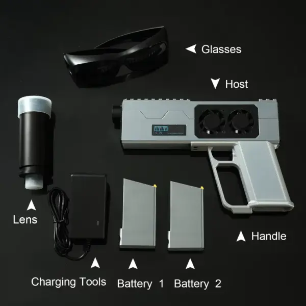 JGX3-120 laser cannon system silver color two batteries included