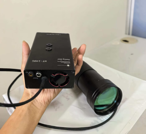 HT-140 fiber laser cannon air cooled side view